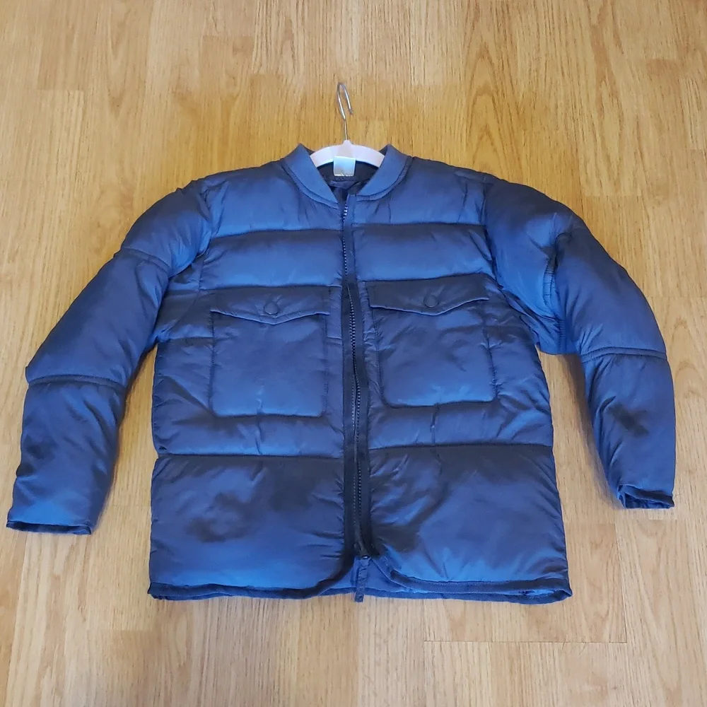 European Boys' Thick Puffer Jacket with Hood 6-7